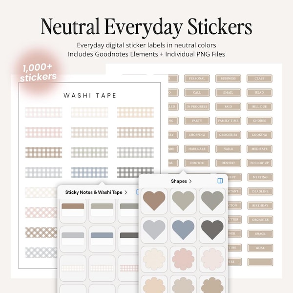 Neutral Stickers - Etsy