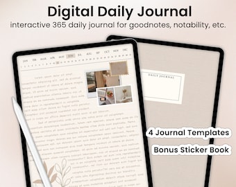 Digital Daily Journal for Goodnotes & Notability (Hyperlinked)