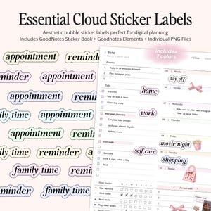 Digital Planner Stickers: 600+ Pastel Labels for GoodNotes (PNG, GoodNotes Sticker Book)