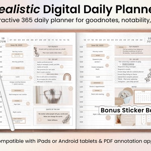 Digital Daily Planner for GoodNotes, Planner for GoodNotes, Realistic Digital Planner, Digital Planner for Daily Productivity, iPad Planner
