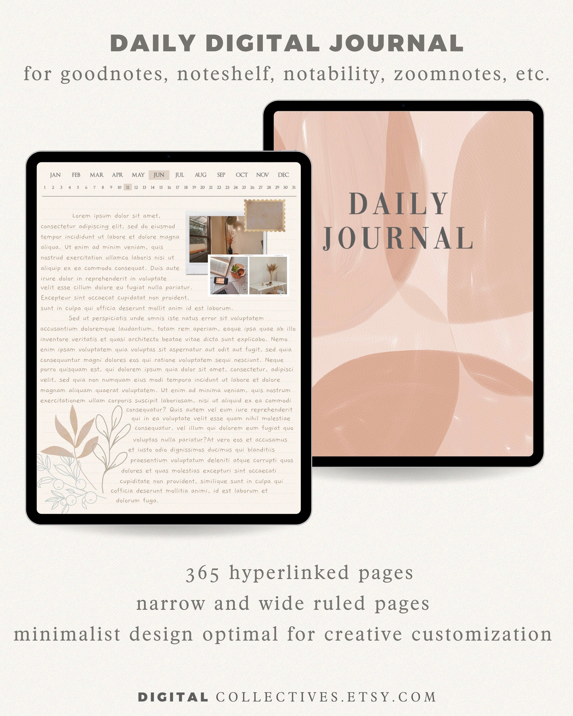 Digital Daily Journal | GoodNotes Digital Diary | Personal Diary | Go…