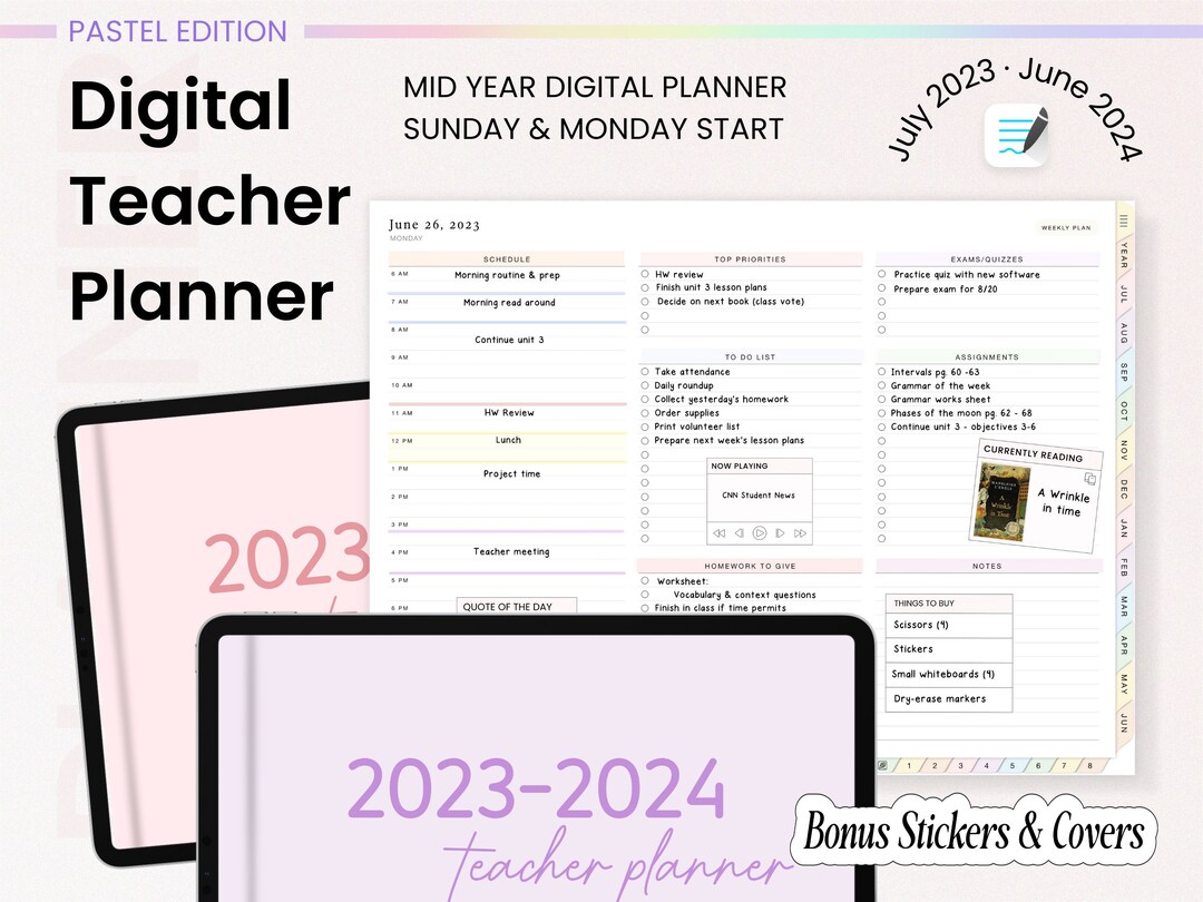 Digital Teacher Planner 20222023 Daily Teacher Planner Etsy