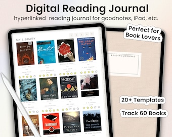 Digital Reading Journal: Book Review Tracker for Goodnotes (PDF)
