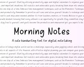 Morning Notes Handwritten Font: Digital Planning (OTF)
