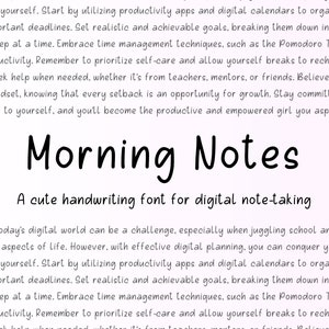 Police manuscrite Morning Notes, polices manuscrites, polices manuscrites, police soignée, police de planification numérique, police de prise de notes, police Notes