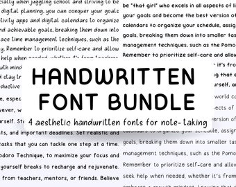 Handwritten Font Bundle, Handwriting Fonts, Handwritten Fonts, Digital Planning Font, Note-taking font, Notes Font, Fonts for GoodNotes,