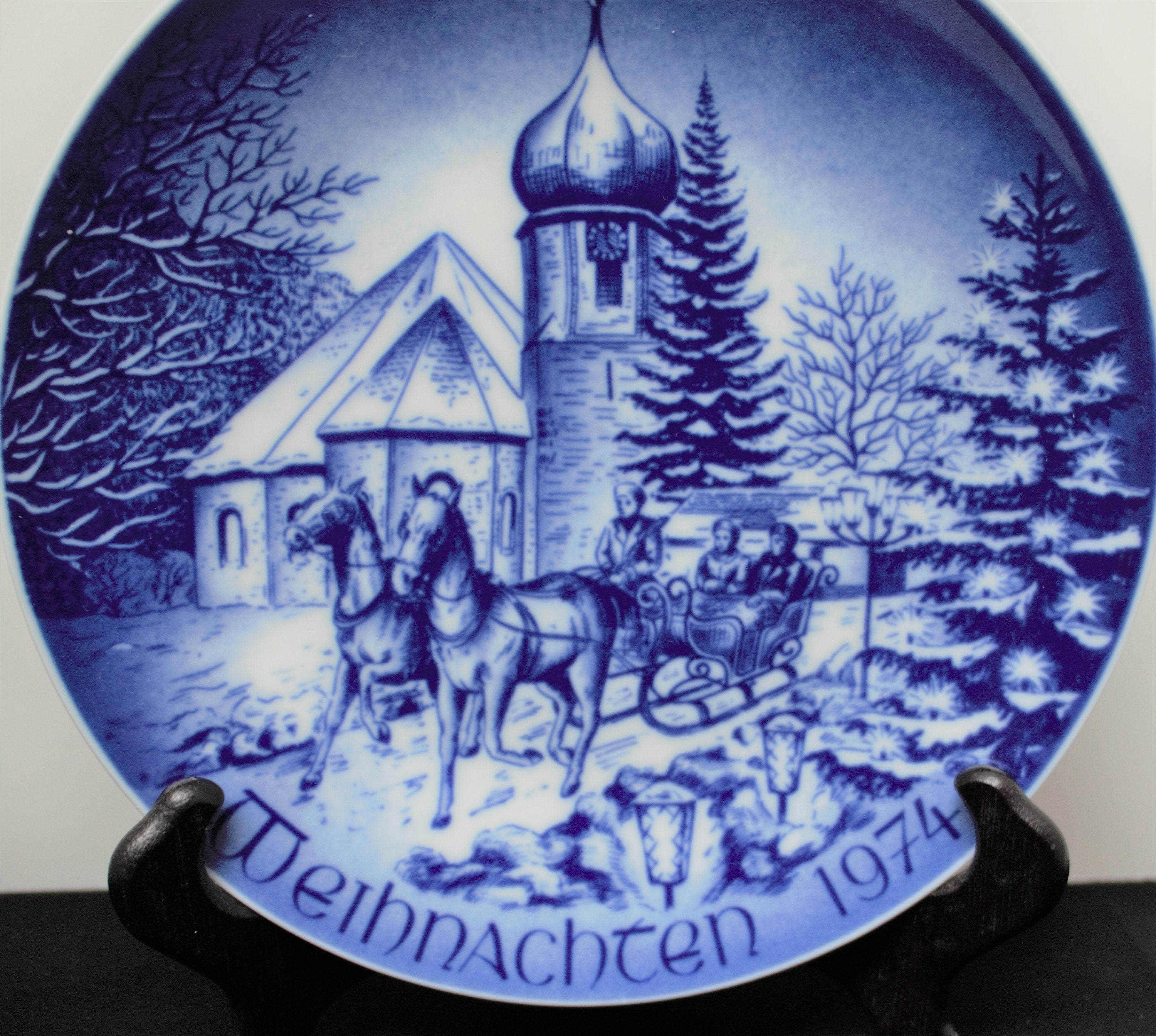Weihnachten 1974 German Christmas plate Etsy