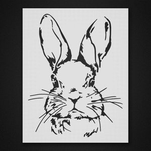 Stencil coniglio - Mylar riutilizzabile e resistente - 10 mil