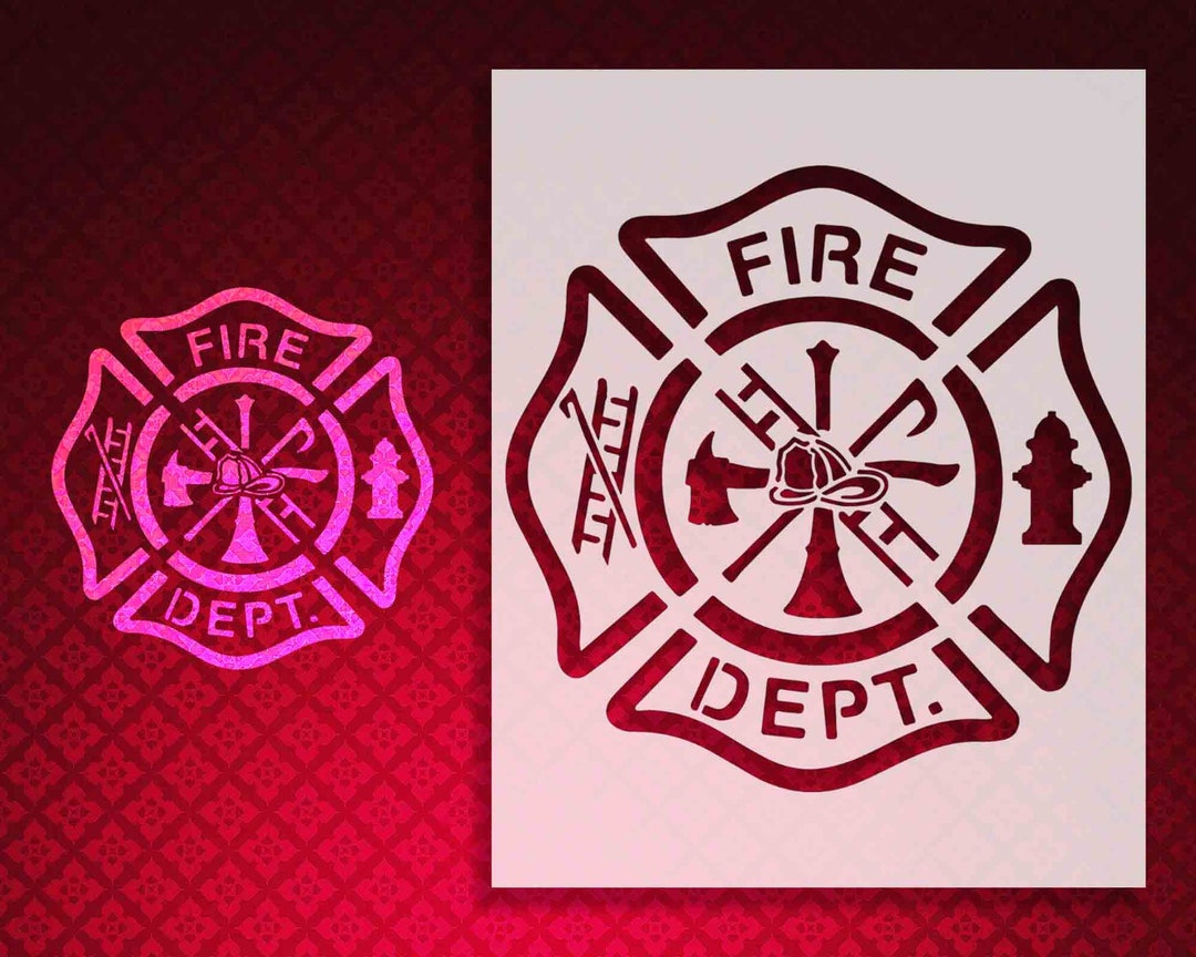 Fire Department Stencil 11x8.5 11x13.9 Etsy