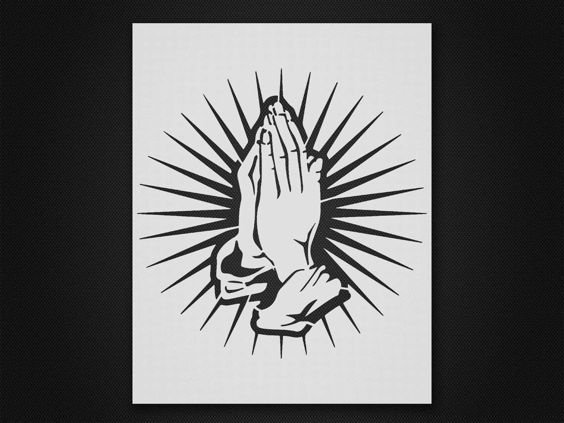 pray-hands-stencil-reusable-durable-mylar-10-mil-etsy