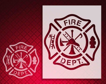 Fire Department stencil - 11x8.5 - 11x13.9