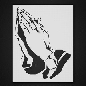 Pray Hands stencil - Reusable&Durable Mylar - 10 mil