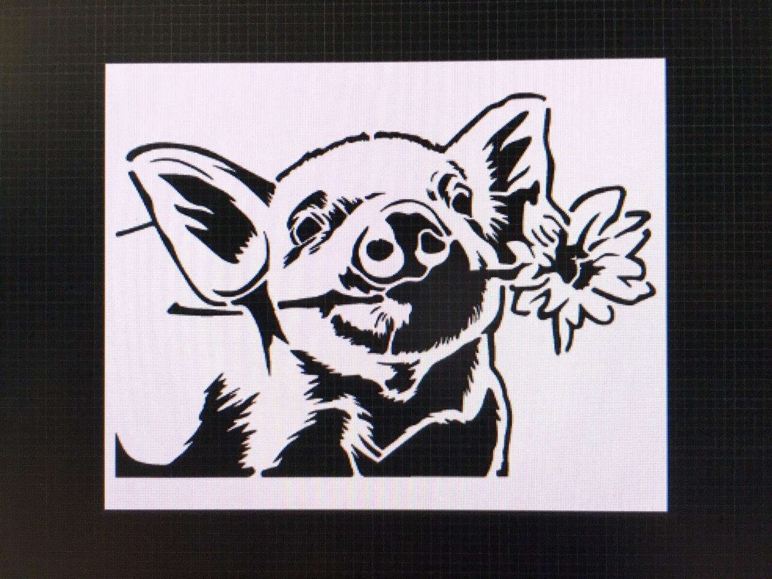 Pig With a Flower Stencil Reusable&durable Myalr 10 Mil - Etsy