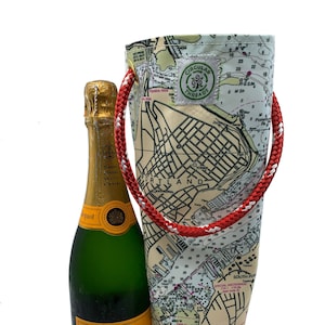 Bolsa de vino de vela reciclada Tote Carta náutica personalizada
