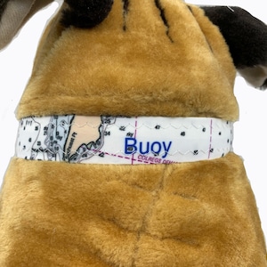 Coleira de lona reciclada para cães - Carta náutica personalizada