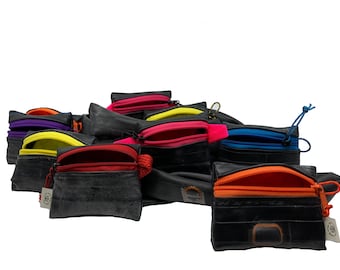 Upcycled Bike Inner Tube Zipper Pouch: Handmade Vegan Bicyclist Gift