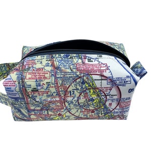 Bolsa de viaje con carta de aviación personalizada del kit Dopp del piloto