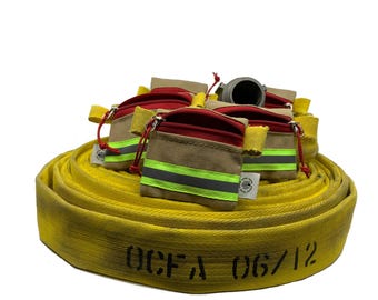 Astuccio con cerniera in tubo antincendio riciclato: regalo artigianale in Kevlar per vigili del fuoco