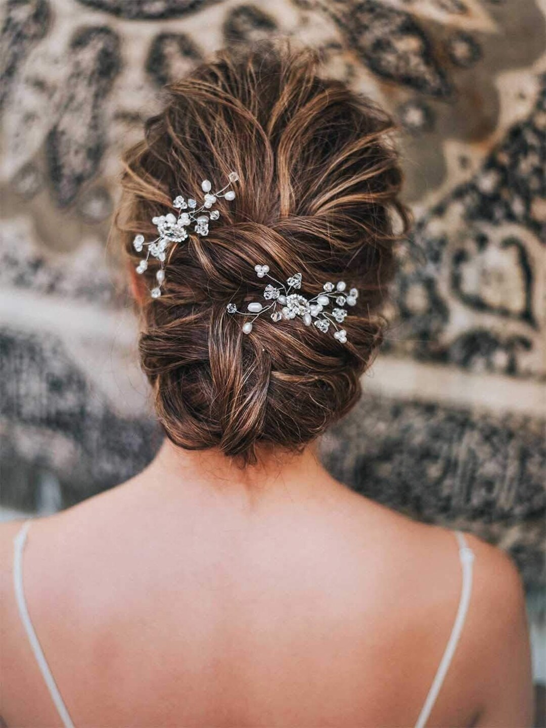 Wedding Hair Pin Bridal Hair Pins Bride Wedding Crystal Hair Pin Silver