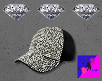 Full Rhinestone Hat silver - Etsy