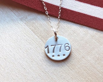 1776 necklace for women patriotic necklace America gifts