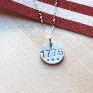 1776 necklace for women patriotic necklace America gifts