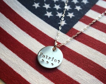 Patriot necklace for women patriotic jewelry america gifts silver