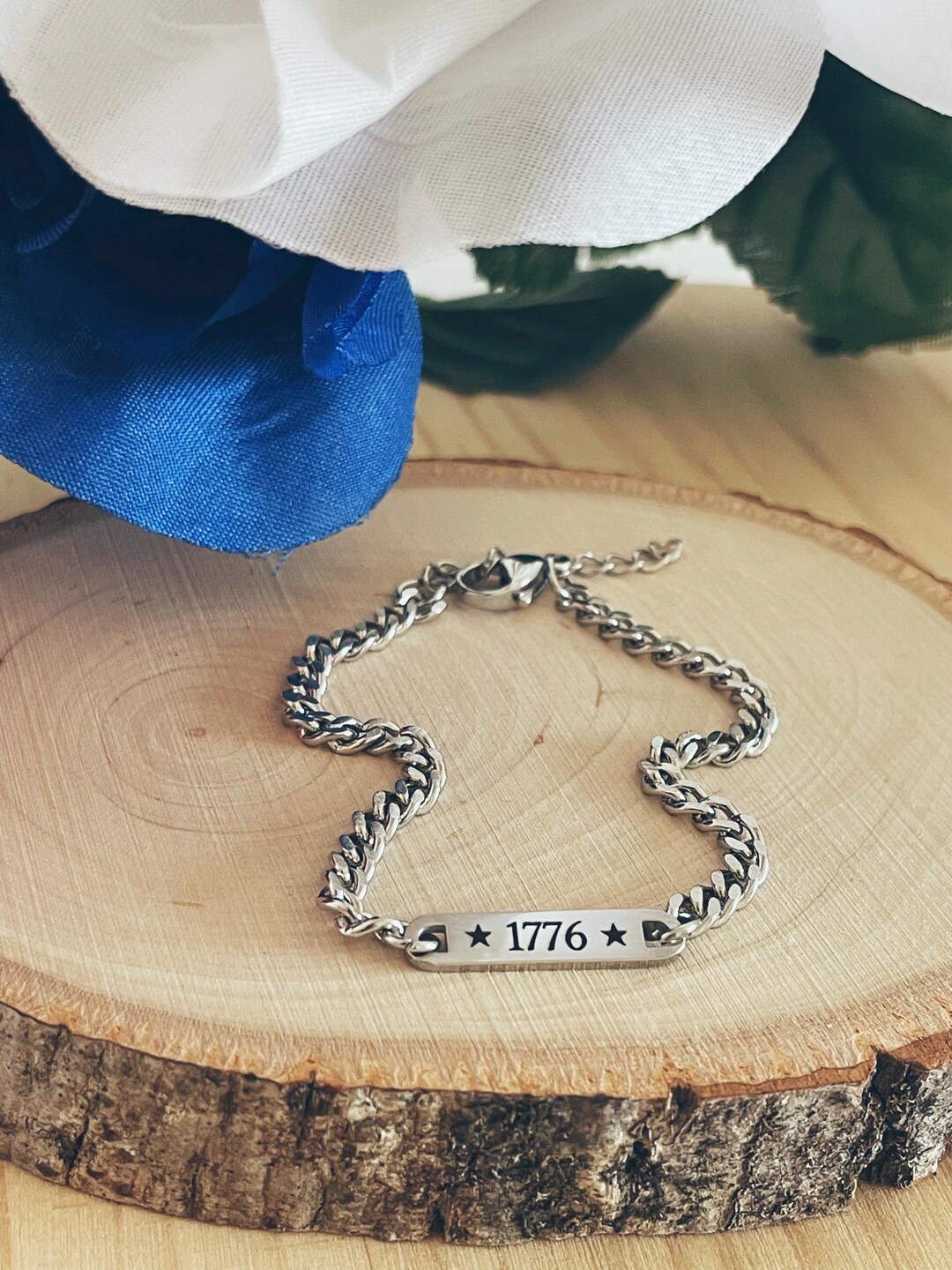 1776 Dainty Bracelet • Stainless Steel • Patriotic Jewelry Gift for Her ...