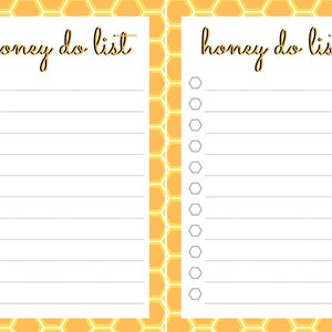 Honey Do To-Do List Printable PDF | Etsy