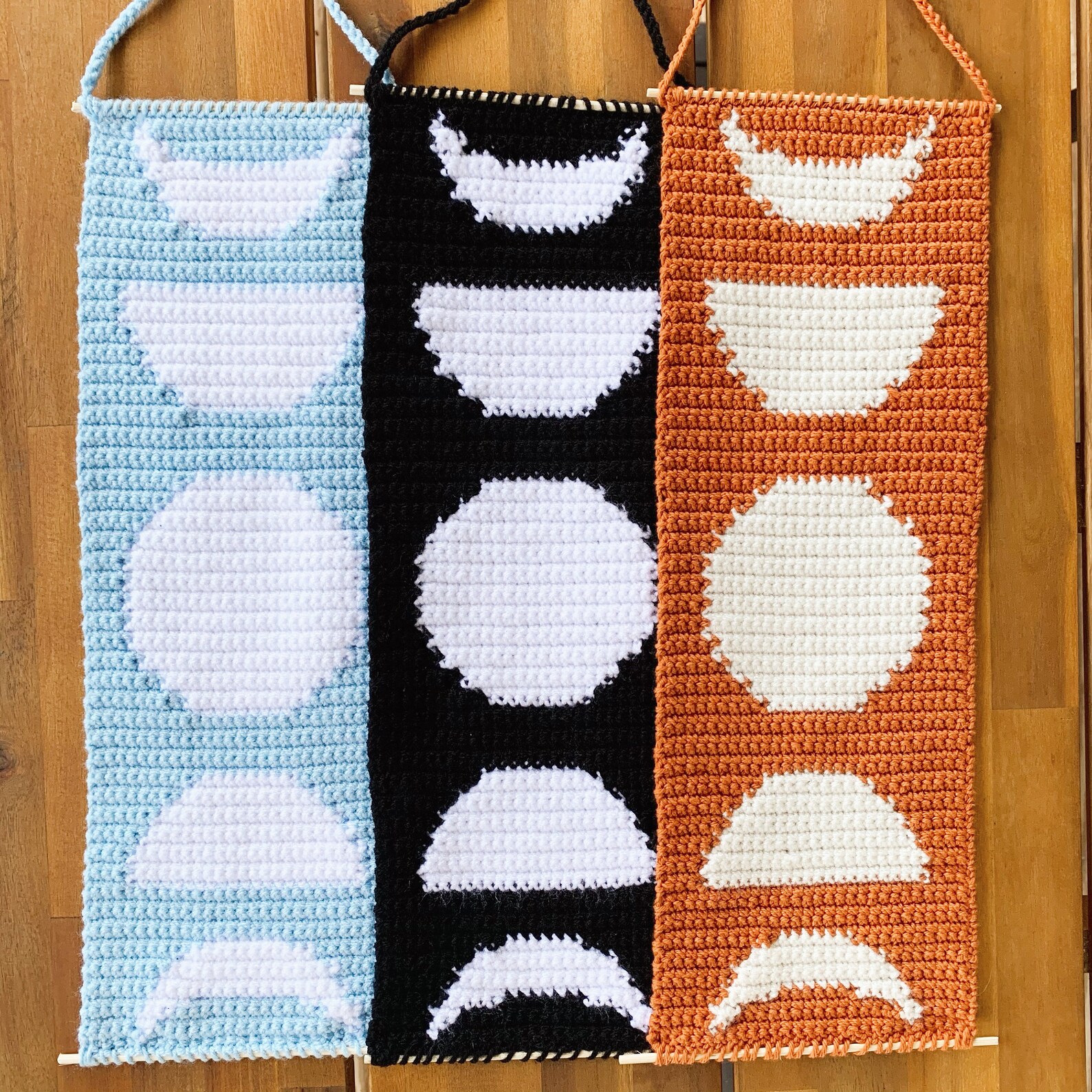 Crochet Moon Phase Tapestry Etsy