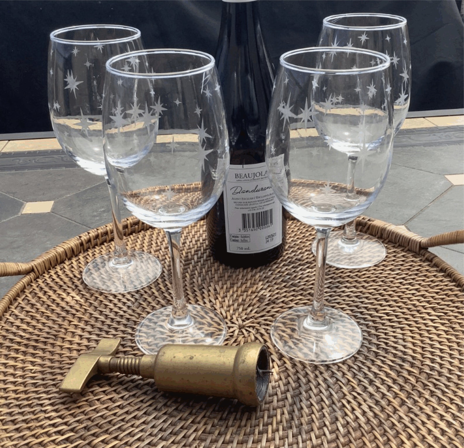 Starburst Stemmed Wine Glasses 16 Oz. Set of 4 Etsy