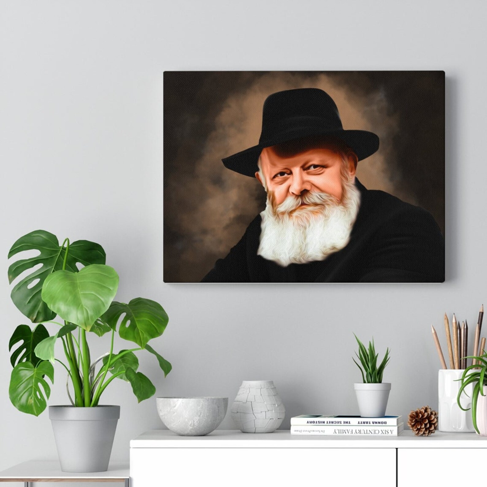 Chabad Lubavitcher Rebbe Original Portrait Canvas Art Etsy