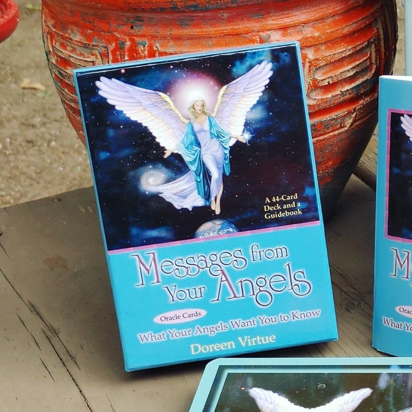 RARE OOP Messages From Your Angels Oracle Cards by Doreen Virtue - Authentic 44 Card Deck and Guidebook - Out of Print Tarot Cards