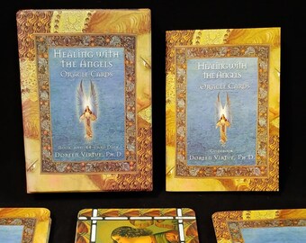 RARE OOP Healing With The Angels Oracle Cards by Doreen Virtue - 44 Card Deck and Guidebook - 1999 Out Of Print Tarot Cards for Divination