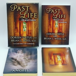 Cartas de oráculo de vidas pasadas raras de Doreen Virtue y Brian L Weiss: baraja auténtica de 44 cartas y guía Baraja de tarot de vidas pasadas agotada
