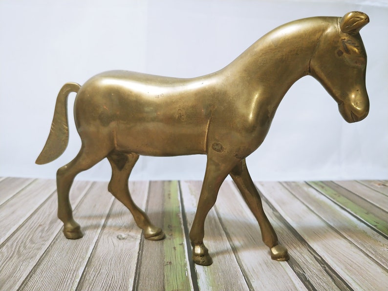 Vintage Solid Brass Horse Sculpture Etruscan Figure Horse | Etsy