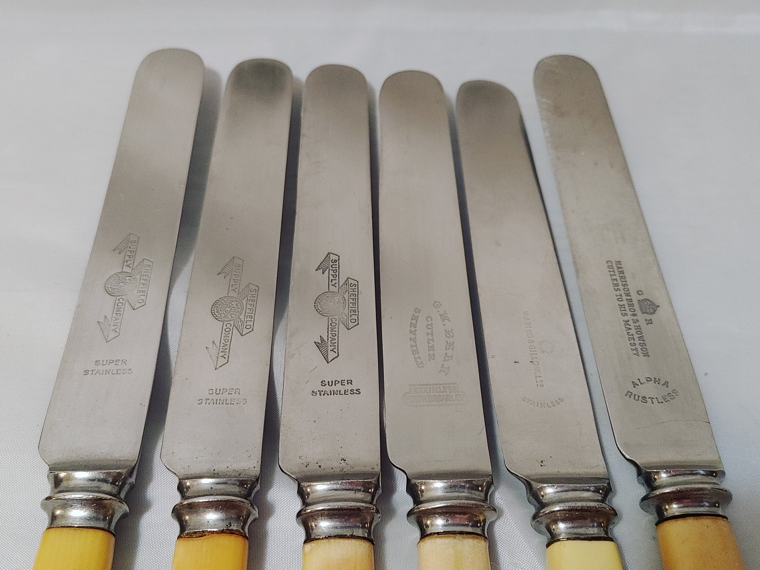 Vintage Butter Knife Set with Faux Bone Handles Various Etsy