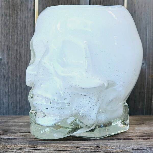 Skull Glass Candle Holder Etsy