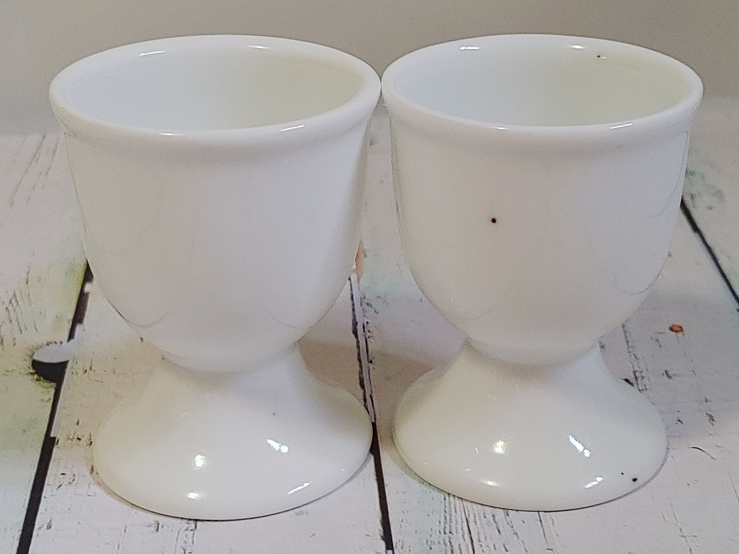 Vintage Set of 2 Simple White Porcelain Egg Cups Lot 3 Etsy