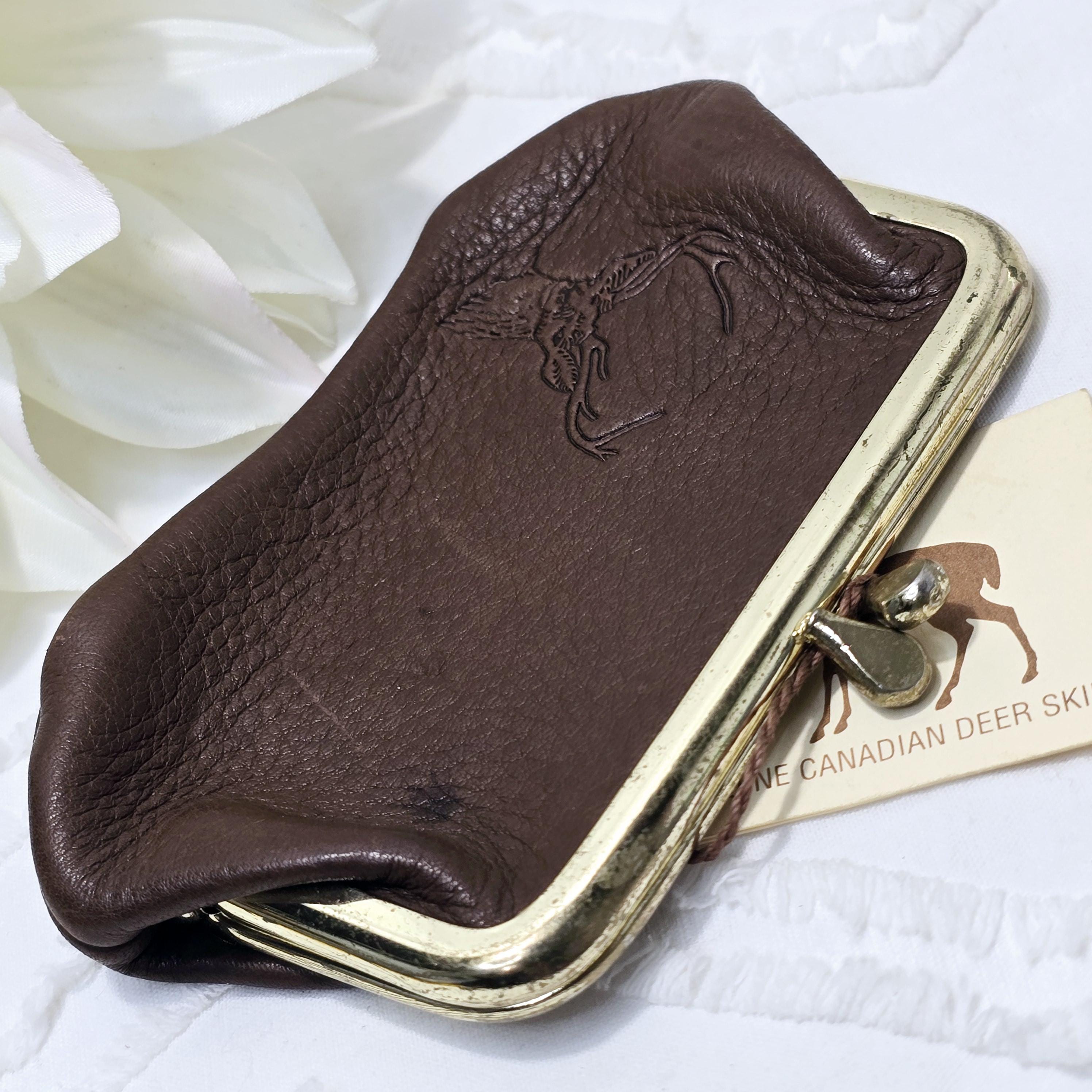 【2025年】高評価レビューアイテム特集 Leather Genuine Vintage Canadian Purse Coin Skin Deer 小物