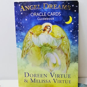 RARE OOP Angel Dreams Oracle Cards par Doreen & Melissa Virtue - Authentique jeu de 55 cartes avec guide - Épuisé cartes de tarot