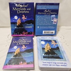 RARE OOP authentiques cartes magiques sirènes et dauphins Oracle par Doreen Virtue - jeu de 44 cartes et guide - épuisé Tarot divination