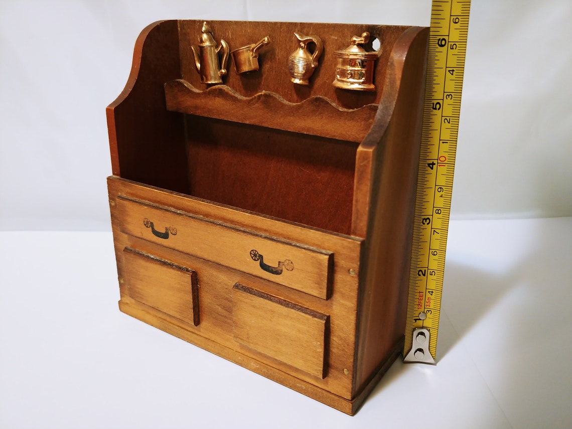 Vintage Wall Hanging Recipe Box Card Holder with Decorative Etsy