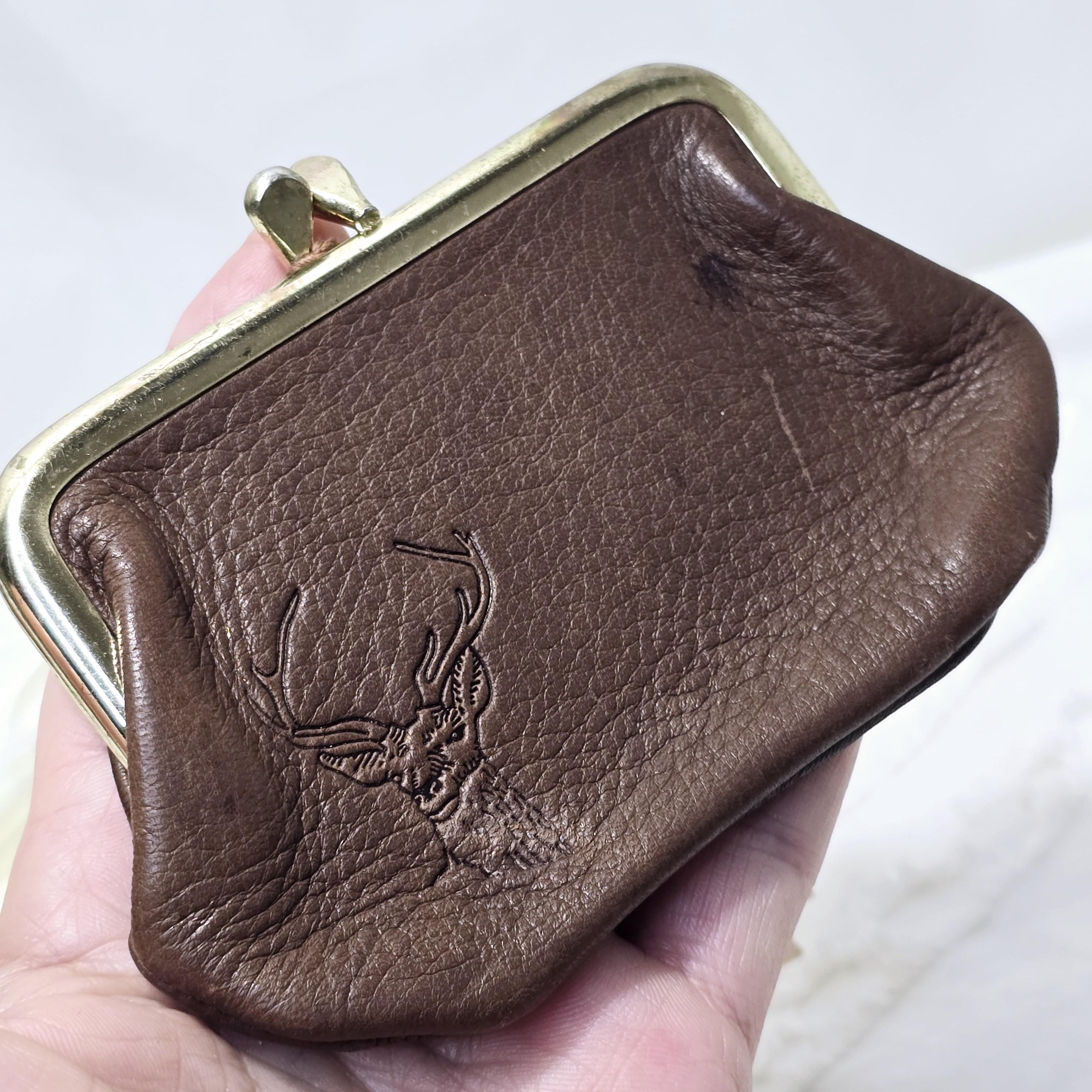 素敵でユニークな Canadian Leather Genuine Vintage Deer Purse Coin Skin 小物