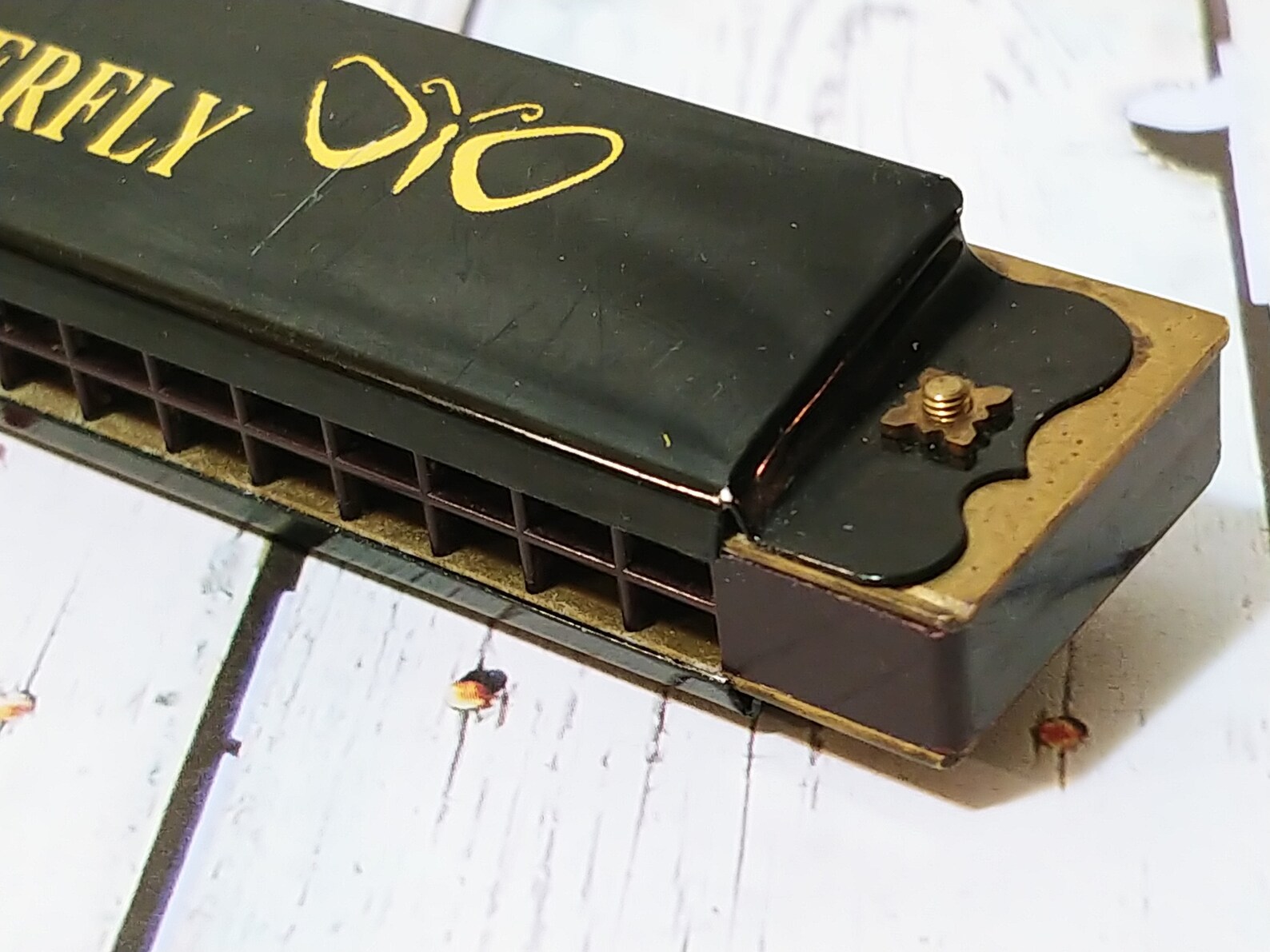 Vintage RARE Golden Butterfly Harmonica 40 Holes Beautiful Etsy