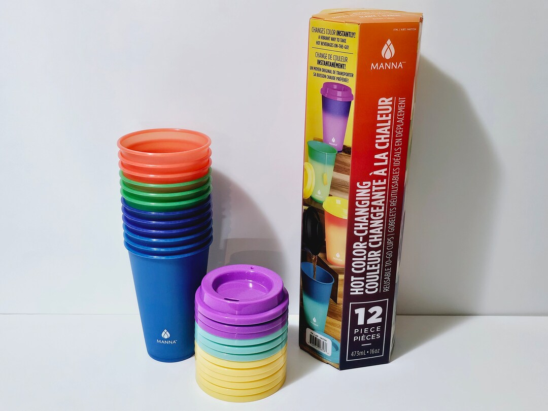 Vintage Costco Manna Hot Color Changing Cups Fun Reusable to Etsy