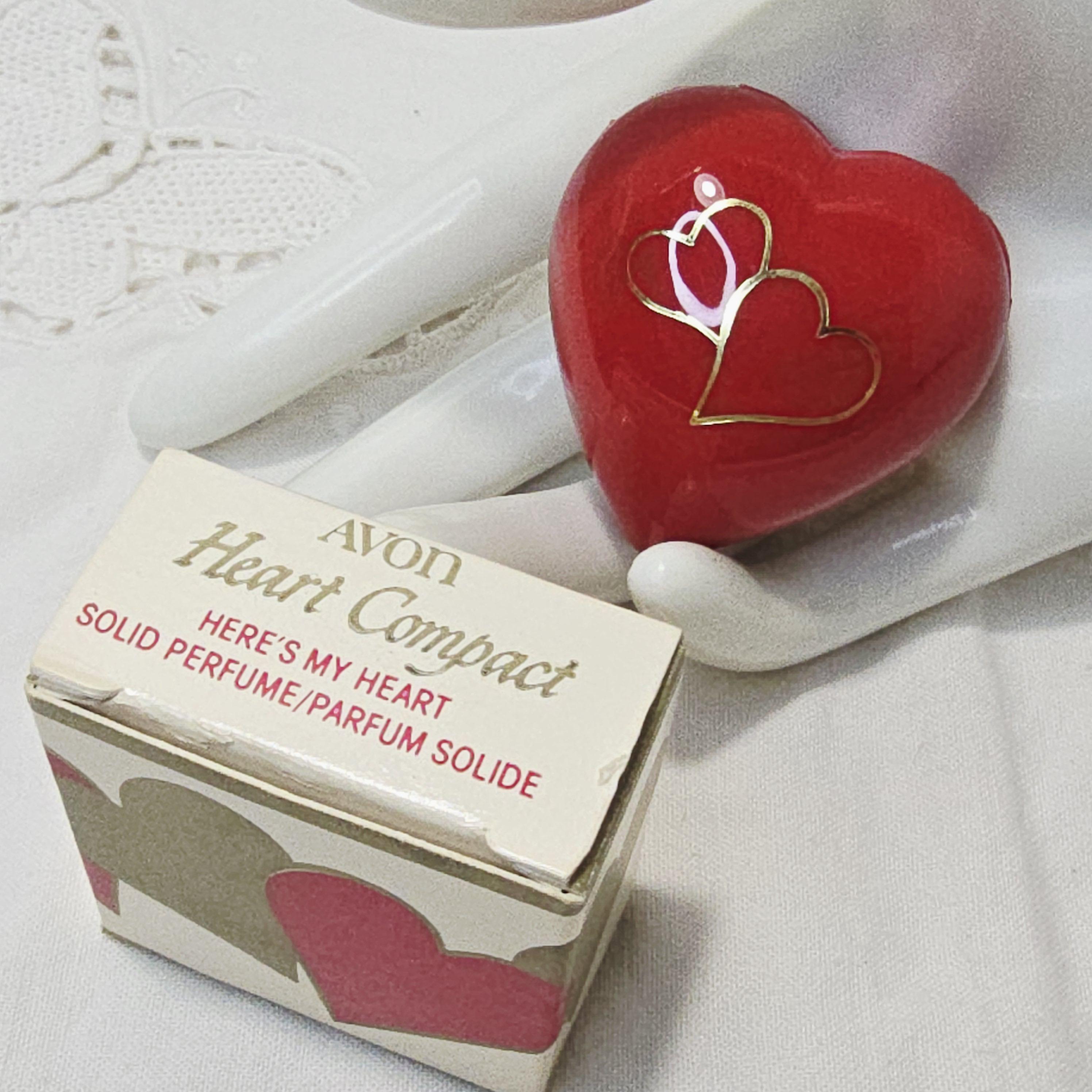 Vintage Avon 70's Heart Compact - Here's My Heart Solid