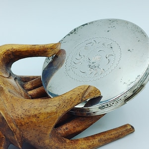Vintage Dorel Sterling Silber Puderdose: Glam Vanity Sammlerstück