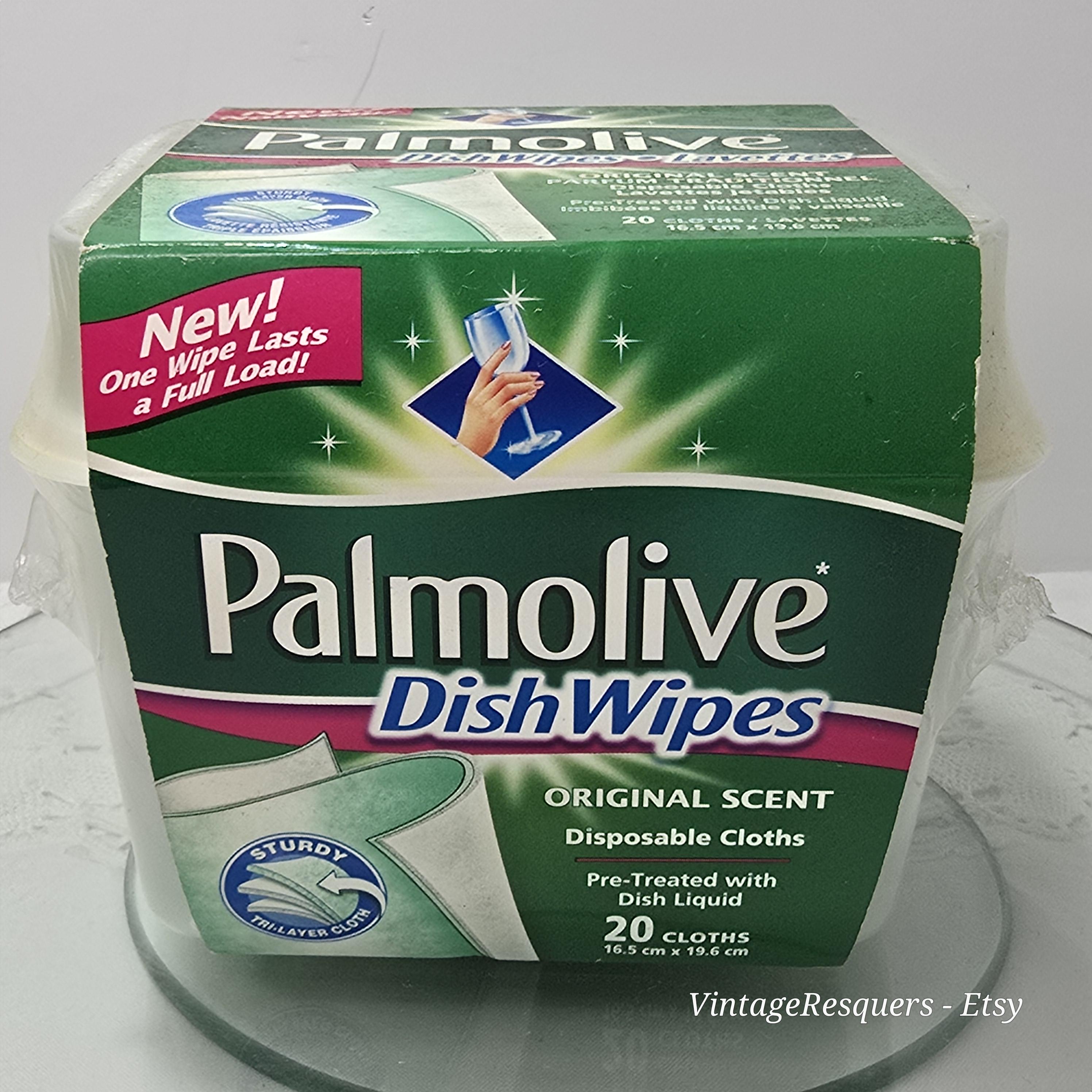 Vintage Sealed Palmolive Dish Wipe Cloths Pretreated With Original Scent Dish Liquid 20 Disposable Cloths Etsy
