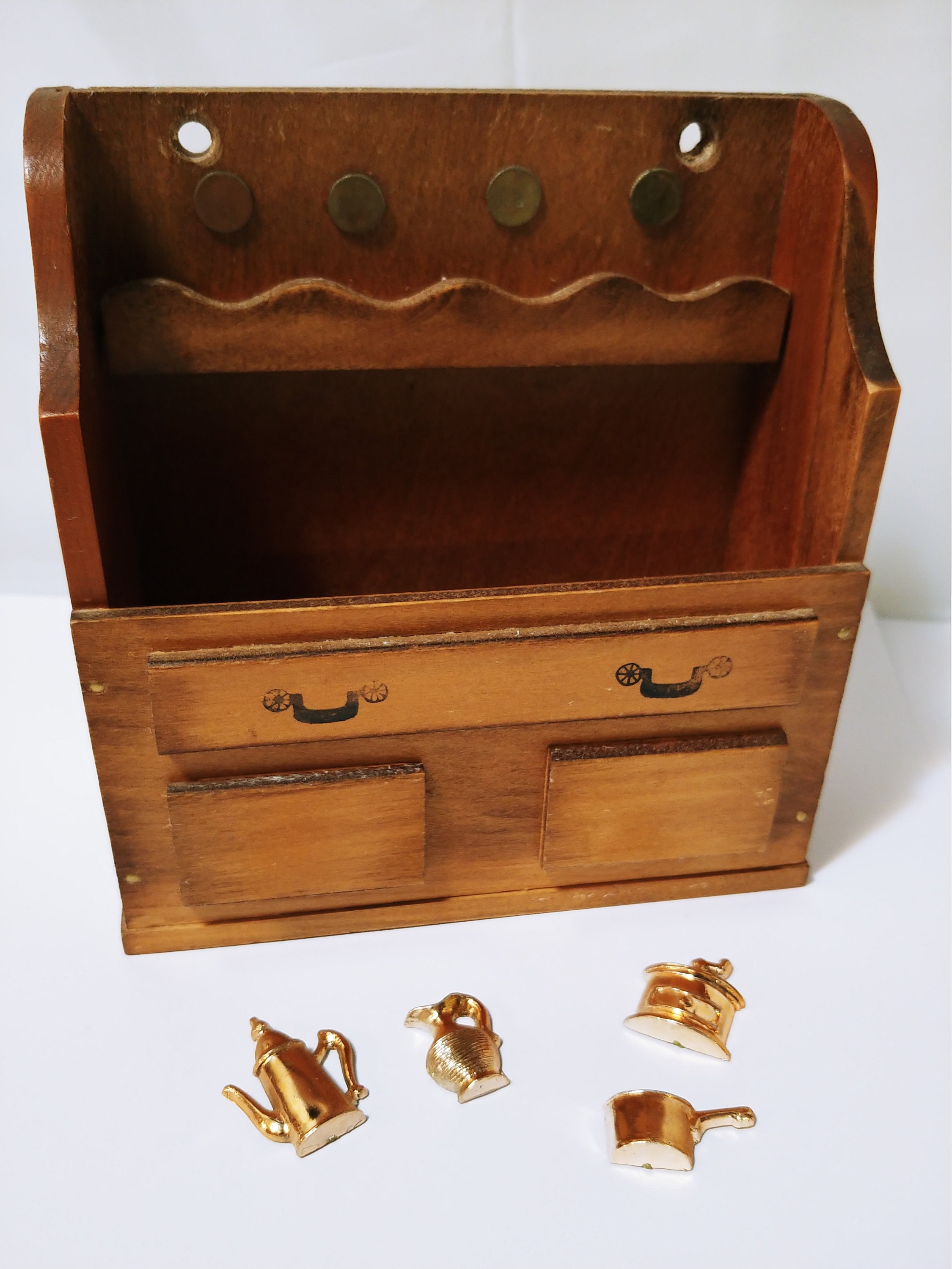 Vintage Wall Hanging Recipe Box Card Holder with Decorative Etsy